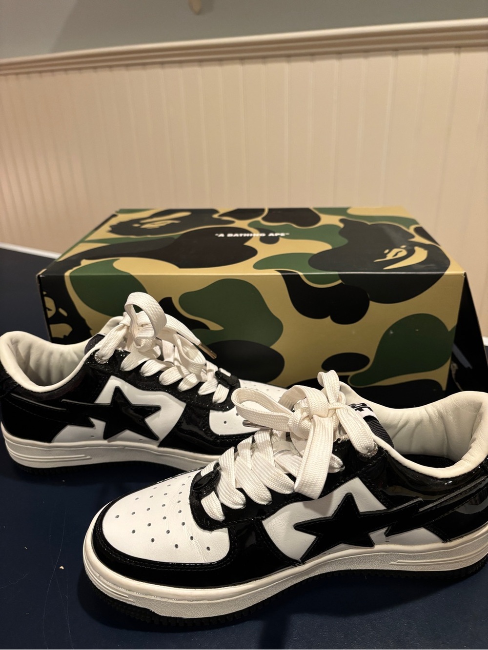 Black and White A Bathing Ape Sneakers